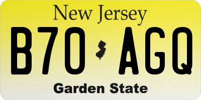 NJ license plate B70AGQ