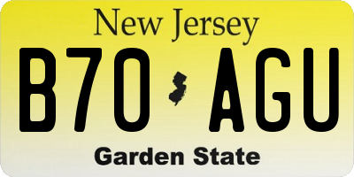 NJ license plate B70AGU