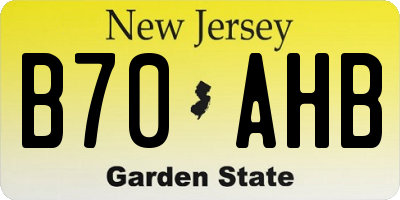 NJ license plate B70AHB