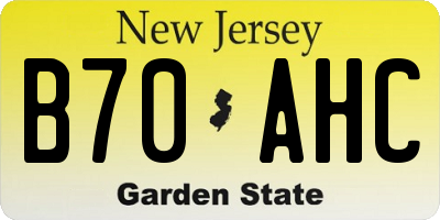 NJ license plate B70AHC