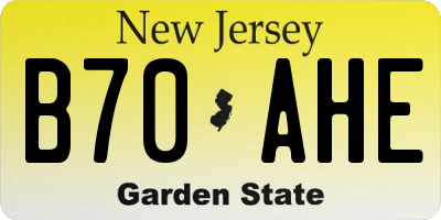 NJ license plate B70AHE