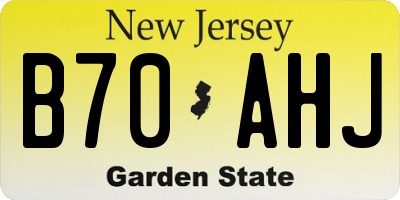 NJ license plate B70AHJ