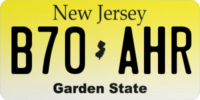 NJ license plate B70AHR