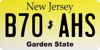 NJ license plate B70AHS