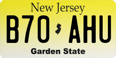 NJ license plate B70AHU