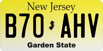 NJ license plate B70AHV