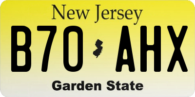 NJ license plate B70AHX