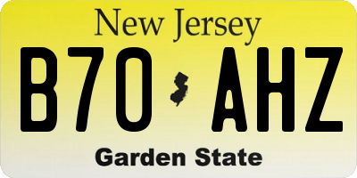 NJ license plate B70AHZ