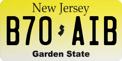 NJ license plate B70AIB