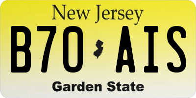 NJ license plate B70AIS