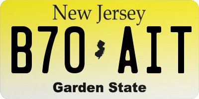 NJ license plate B70AIT