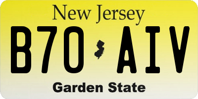 NJ license plate B70AIV