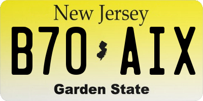 NJ license plate B70AIX