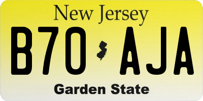 NJ license plate B70AJA