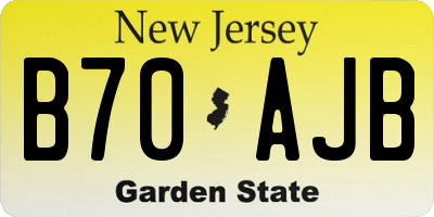 NJ license plate B70AJB