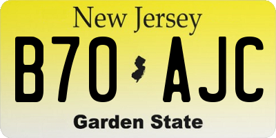 NJ license plate B70AJC