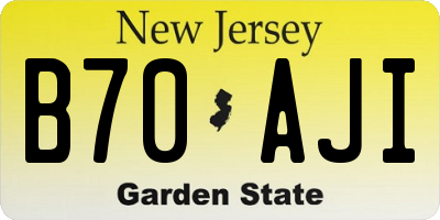 NJ license plate B70AJI