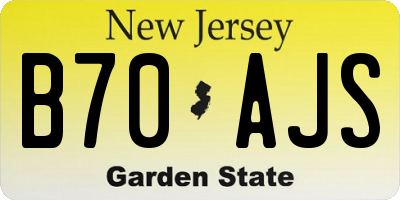 NJ license plate B70AJS