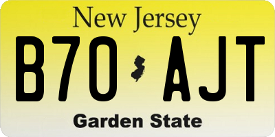 NJ license plate B70AJT