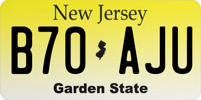 NJ license plate B70AJU