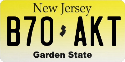 NJ license plate B70AKT