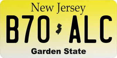 NJ license plate B70ALC