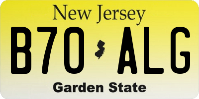 NJ license plate B70ALG
