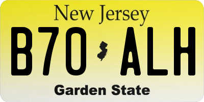 NJ license plate B70ALH