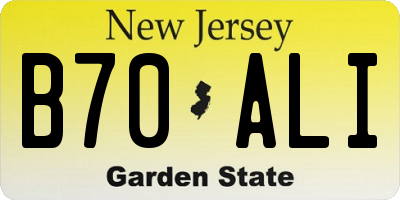 NJ license plate B70ALI