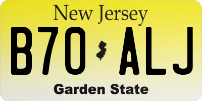 NJ license plate B70ALJ