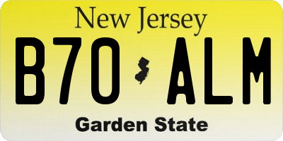 NJ license plate B70ALM