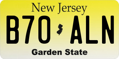 NJ license plate B70ALN