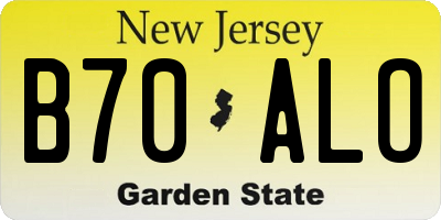 NJ license plate B70ALO