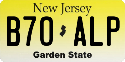 NJ license plate B70ALP