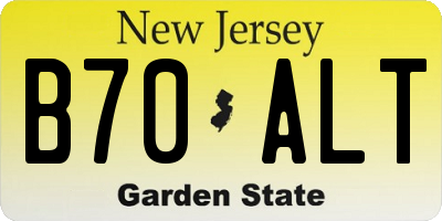 NJ license plate B70ALT