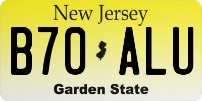 NJ license plate B70ALU