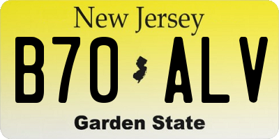 NJ license plate B70ALV