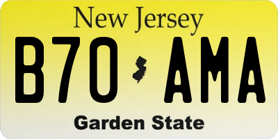 NJ license plate B70AMA