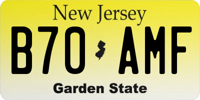 NJ license plate B70AMF