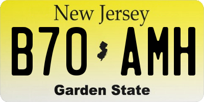 NJ license plate B70AMH