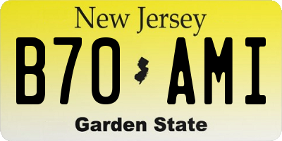 NJ license plate B70AMI