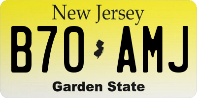 NJ license plate B70AMJ