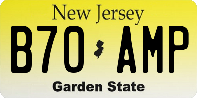 NJ license plate B70AMP