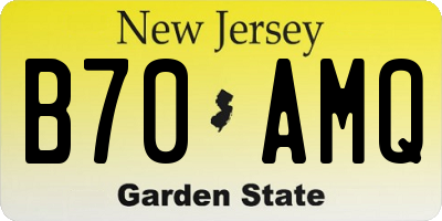 NJ license plate B70AMQ