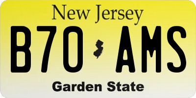NJ license plate B70AMS