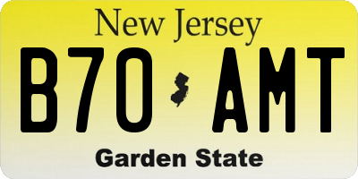 NJ license plate B70AMT