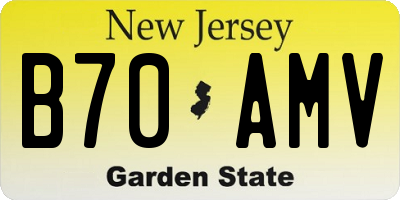 NJ license plate B70AMV