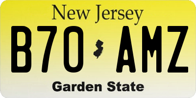 NJ license plate B70AMZ
