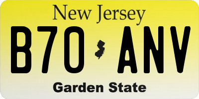 NJ license plate B70ANV