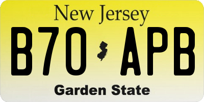 NJ license plate B70APB